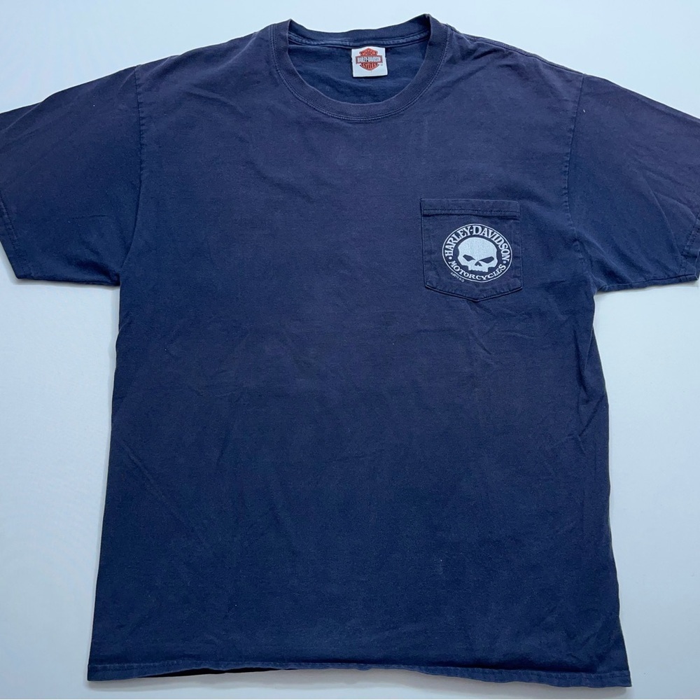 Harley Davidson Motorcycle T-Shirt Mens Size Large Cotton Skull Wolf Spokane WA